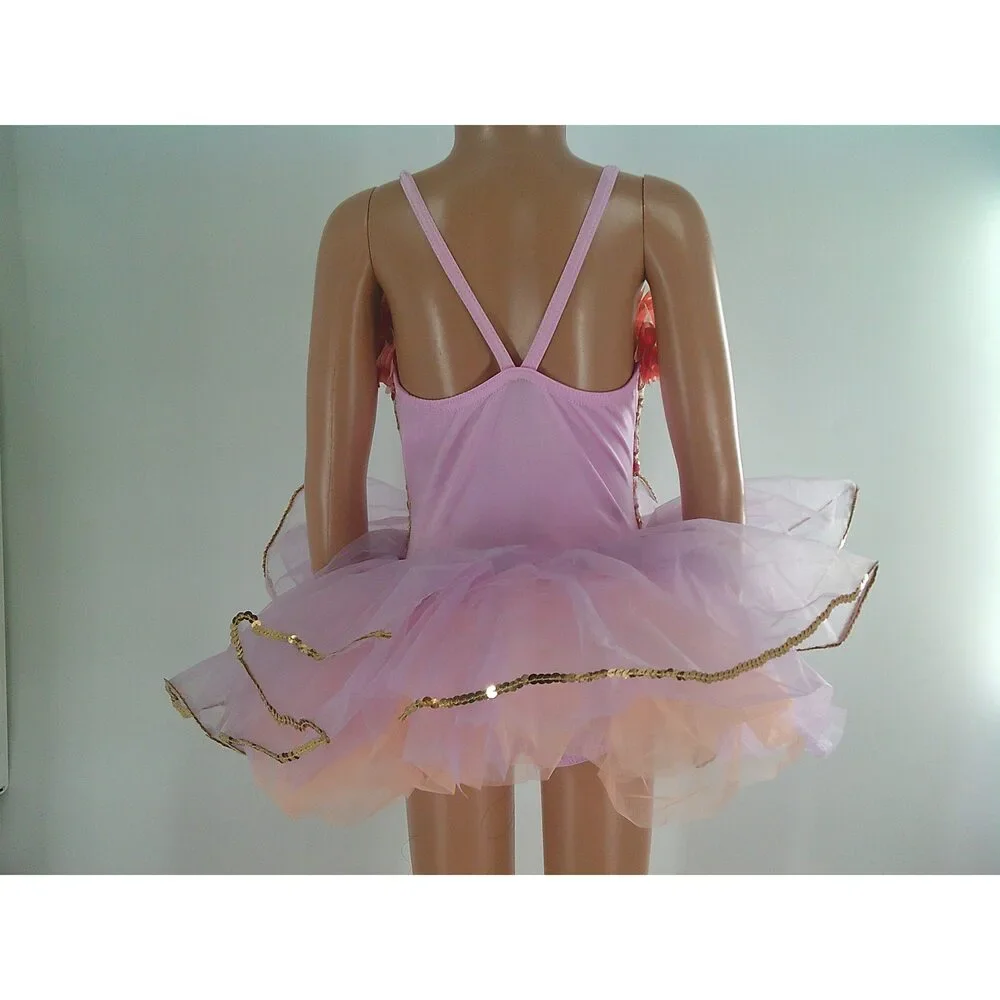 Pre-Owned Dance Costume Costume Gallery 17248 Small Child Pink Tutu Ballet Sequ